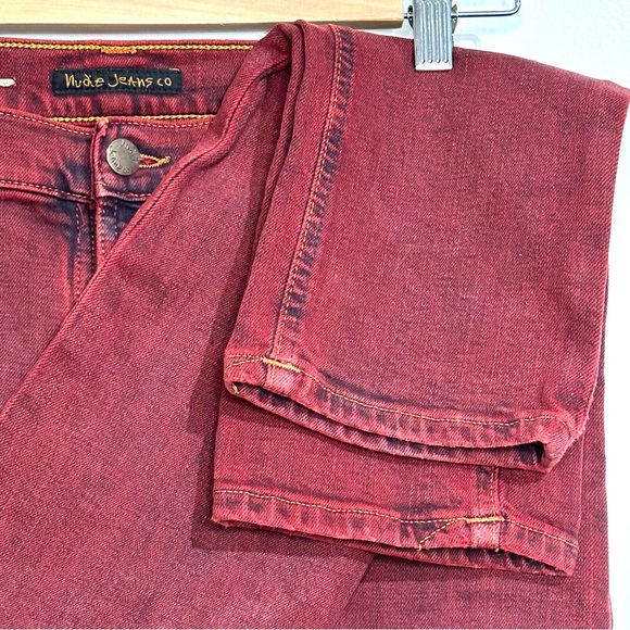 Nudie organic jeans in red denim size 30/34 - Picture 6 of 7